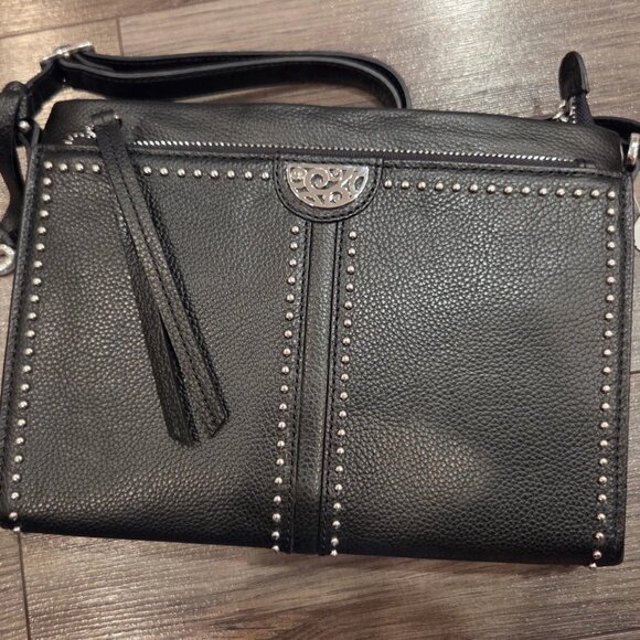 Brighton Handbags - Brighton JAGGER Pretty Tough Leather organizer Black crossbody $445  w/Cover